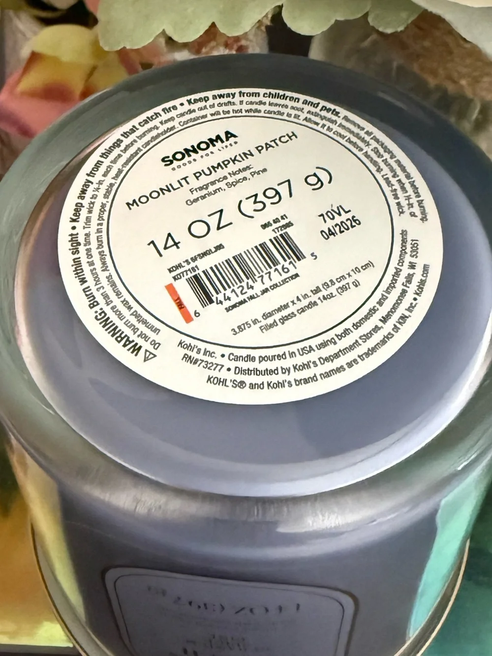 🆕🌜 SONOMA “MOONLIT PUMPKIN PATCH” 3-WICK SCENTED SOY WAX CANDLE. BRAND NEW.